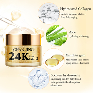 Crema Facial Brillante de Colágeno Dorado de 24K para Mujer, Crema Hidratante para Aligerar La Piel, Antiarrugas y Antienvejecimiento - Product Image 4