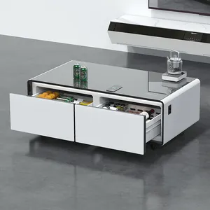 Mesa de Centro Inteligente con Mini Refrigerador Incorporado, Gabinete de Almacenamiento con Dos Cajones y Altavoces de Música para Carga Inalámbrica - Product Image 1