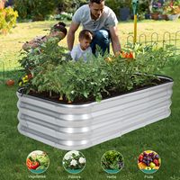 Bac à plantes surélevé en métal, bac à jardin surélevé galvanisé pour légumes, bacs à plantes, bacs à fleurs en tôle de fer