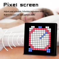 200*200*24mm Layar 16 Piksel Kontrol Aplikasi IDotmatrix APP DIY Pola Animasi Teks Gambar Jam untuk Dekorasi Dinding Meja