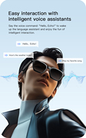 Lunettes Intelligentes M08, Batterie 300 mAh, 7h d'Autonomie, Photo, Vidéo, Appel BT, Traduction, Assistant Vocal, Couleurs, Lunettes de Soleil Sans Fil