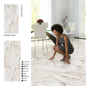Raynold Gris Design 600x1200mm Polished Glazed Porcelain Tiles 24x48 Glossy Vitrified Ceramic Floor Outdoor Hall Bathroom 20mm - Product Image 5