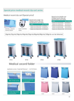 Chariot porte-documents médicaux en ABS pour hôpital, 60 compartiments, double rangée avec deux tiroirs