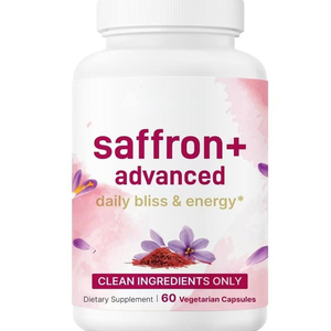 Grand stock de safran + Complément alimentaire avancé à base de plantes, 60 capsules végétariennes, ingrédients purs, énergie quotidienne, extrait de safran - Product Image 1