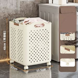 Panier à linge pliable grande capacité Maxfree avec roulettes pour la maison et la salle de bain, idéal pour les vêtements sales - Product Image 4