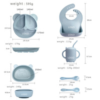 Bavoirs en silicone personnalisés, cuillère, bol, assiette imperméable pour bébé, ensembles de vaisselle, vaisselle en silicone pour enfants, vaisselle de table pour enfants