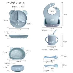 ชุดจานชามซิลิโคนกันน้ำสำหรับเด็ก พร้อมช้อน ชาม และผ้ากันเปื้อนซิลิโคน สำหรับเด็ก - Product Image 2