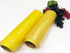 Sıcak satış sebze ve meyve PVC sarma filmi ambalaj büyük rulo gıda sınıfı PVC plastik wrap