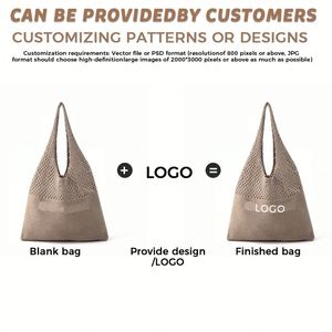 Custom Personalized Cotton Leather Gift Durable Tote <b>Bags</b> Wholesale <b>Knitted</b> Handmade Shoulder <b>Bags</b> Crochet Hand Woven Logo - Product Image 3