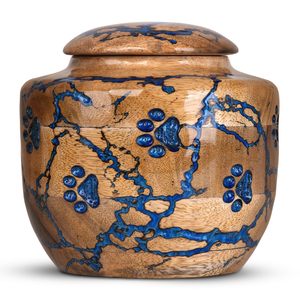 수제 나무 반려동물 화장 유골함 (발자국 기념 유골함, 강아지 또는 고양이용) - Product Image 4