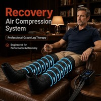 Bottes de récupération à compression d'air à 8 chambres OEM en gros avec logo personnalisé et panneau numérique intelligent pour masseur de jambes destiné aux distributeurs