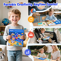 Joycat – Livres de peinture à l'aquarelle éducatifs pour garçons, ensemble de papier à dessin de dessins animés, fournitures d'art avec pinceaux, cadeau de peinture pour enfants