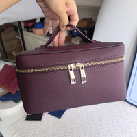 Trousse de Maquillage Professionnelle de Voyage Bordeaux, Grande Capacité, Organisateur de Toilette Portable, Boîte de Beauté