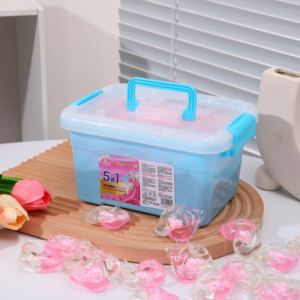 Floral Scent <b>Detergent</b> Pods Heart Shape Disposable For Automatic Washing Machine Apparel Use 5 in 1 - Product Image 5