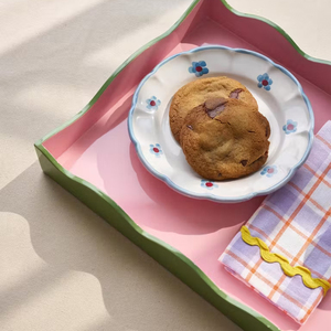 Bandeja de laca de alta calidad, bandeja de madera pintada, bandeja de servicio de laca de estilo ondulado de lujo pintada hecha en Vietnam - Product Image 2