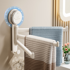 Toallero Giratorio con Ventosa, Ajustable 180 Grados, Múltiples Barras, Estante de Almacenamiento de Esquina Montado en Pared para Baño - Product Image 3