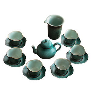 Juego de té de cerámica cocida al horno Retro japonés para sala de estar doméstica estilo de diseño moderno pequeña <span class=keywords><strong>tetera</strong></span> <span class=keywords><strong>y</strong></span> taza de Kung Fu - Product Image 1