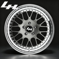 Jeu de 2 jantes forgées classiques Euro Stance 18-22 pouces, finition Gunmetal Polished Silver, large bord, logo personnalisé, compatible PCD pour BMW Audi VW Mercedes
