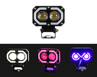 Phare LED tout-terrain Angel Eyes, étanche IP67, 5000 lumens, faisceau spot/diffuse, DC9-32V 50W, rétrofit, matrice multi-LED pour