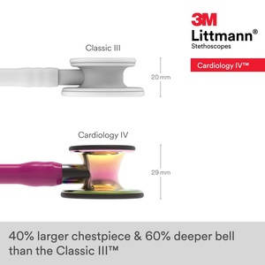 Estetoscopio de diagnóstico <span class=keywords><strong>Littmann</strong></span> <span class=keywords><strong>Cardiology</strong></span> <span class=keywords><strong>IV</strong></span>, tubo de Raspberry con acabado arcoíris de alto pulido, 3M, 6241 - Product Image 4