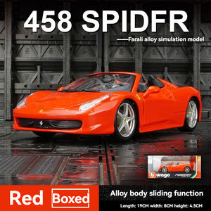 سيارات طراز دييكاست-Burago-Ferrary Spider مع سحب الصوت والضوء السوبر سيارة مزينة بنموذج من الألياف المزخرفة - Product Image 6