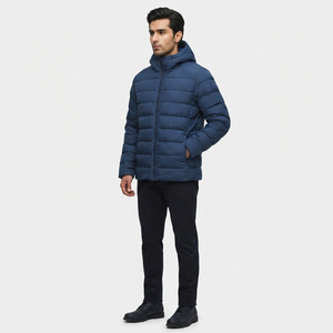 Chaqueta de Plumón Personalizada de Alta Calidad para Hombre, con Relleno de Algodón, Resistente al Viento, para Invierno y Otoño, con Cuello Alto y Logotipo Frontal - Product Image 1