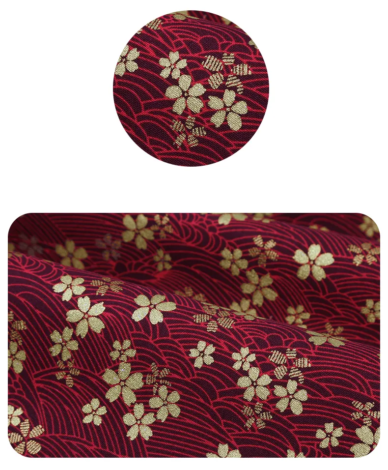 Wholesale Curtain Vintage High Quality Gold Powder Cotton Fabric with Flower Pattern