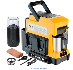 Cafetera Inalámbrica para Batería Dewalt 20V MAX, 3 Opciones de Preparación, Cafetera de Goteo con Molinillo de Café, Portátil Individual - Product Image 1