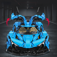Cada C64003 City Blue Racing Car V12 Hypercar Model Supercar 1:8 Scale 50 Pieces Building Blocks Set
