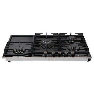 Cuisinière à <span class=keywords><strong>gaz</strong></span> à 5 brûleurs avec <span class=keywords><strong>plaque</strong></span> chauffante, couvercles en verre noir, cuisinière à <span class=keywords><strong>gaz</strong></span> <span class=keywords><strong>de</strong></span> cuisine - Product Image 2