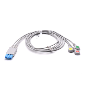 Fil de dérivation ECG compatible Phillipps, 3 fils, extrémité à pince, norme IEC, connecteur de style DIN, fil de dérivation ECG EKG - Product Image 5