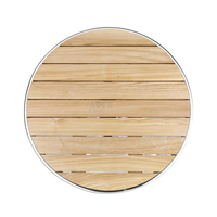 Plateau de table en polybois sur mesure OEM, anti-décoloration, avec bordure métallique, pour usage en projet, mobilier de café et bistro en extérieur