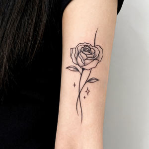 Tatuaje Temporal Simple de Rosa, Tatuaje Semipermanente Impermeable, Dura 2 Semanas, Tatuaje Herbal Realista <span class=keywords><strong>para</strong></span> Brazo y Cuerpo - Product Image 3