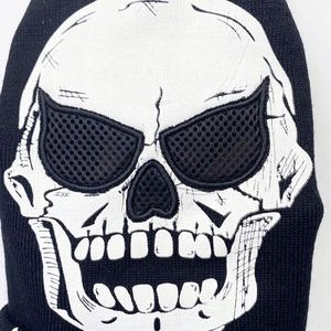 Gorro de punto tipo balaclava con diseño de calavera luminosa para Halloween, venta al por mayor - Product Image 3