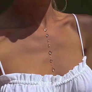 Elegant Clear Teardrop Floating Acrylic Jewelry Dewdrop Necklace Transparent Water Drop <b>Beaded</b> Necklace Set - Product Image 3