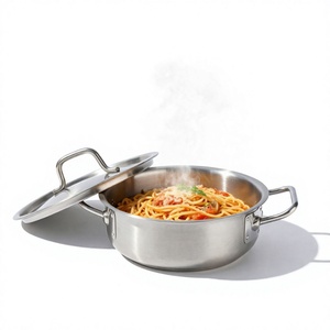 Casserole en acier inoxydable 304 avec couvercle en verre, 26, 28, 30, 32, 34 cm, pour cuisinière à gaz et à induction - Product Image 4