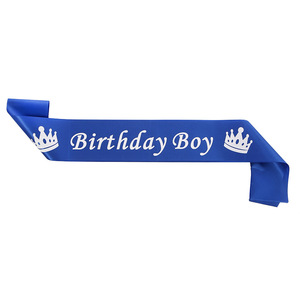 Offerta Speciale: Decorazione per Feste a Tema <span class=keywords><strong>Compleanno</strong></span> Ragazzo Blu Reale, Fascia da Spalla Accattivante con Stampa Dorata, Preferita dai Ragazzi - Product Image 4