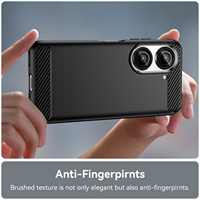 Coque de téléphone pour Zenfone 10, texture en fibre de carbone brossée, souple, en TPU, antichoc, sans support