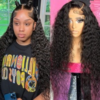 Perruque Lace Front Transparente 13x6 Cheveux Humains Bouclés Profonds 30 Pouces Cheveux Indiens Vierges Remy Sans Colle Haute Densité
