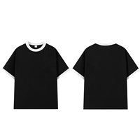 T-shirt décontracté pour homme, col rond, épaules tombantes, coupe ample, 100% coton 200 g/m², couleur contrastée, imprimé sur mesure