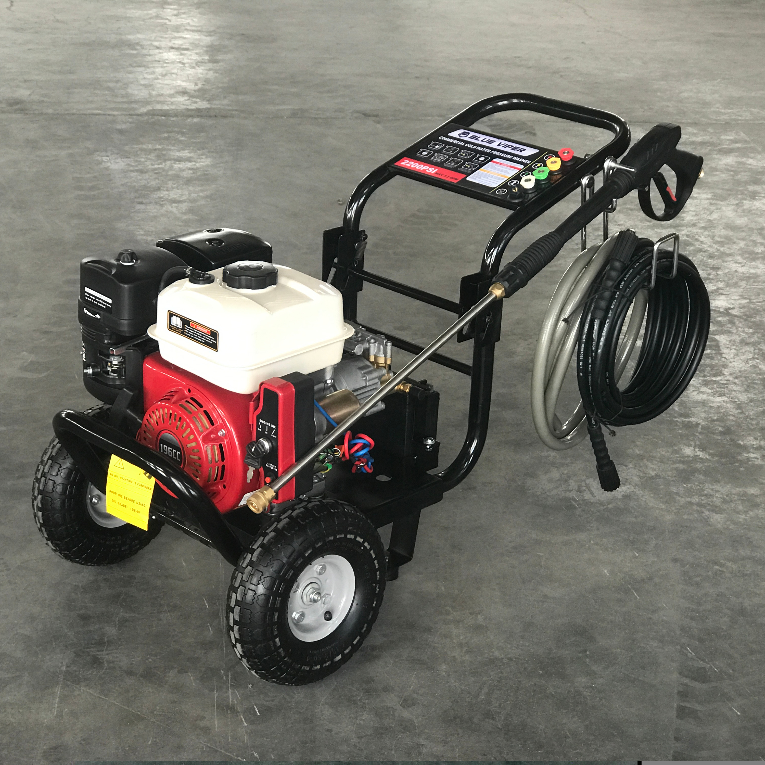 High Pressure Washer - 150bar (2200psi) Gasoline Engine Power Drive