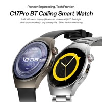 Reloj Inteligente C17pro con Esfera Grande, Modos Deportivos, Juegos, Frecuencia Cardíaca, Pantalla Táctil AMOLED, Caja de Acero Inoxidable, IP67, Monitor de Sueño