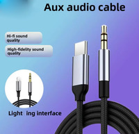 Câble Auxiliaire GJ-022 Mâle-Femelle Lightning vers 3,5 mm Tressé avec Conducteur en Cuivre Nu Paire Torsadée 1m pour Téléphones Mobiles