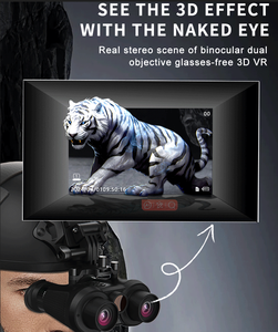 Dispositif de vision nocturne 3D à œil nu VRNV300 Jumelles avec <span class=keywords><strong>casque</strong></span> monté 4K HD Tactique Numérique Infrarouge - Product Image 4