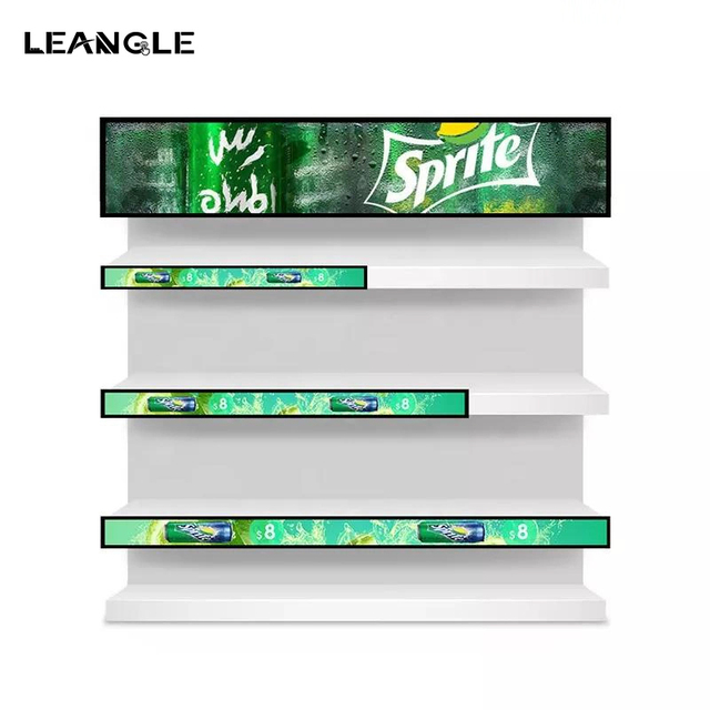 CUSTOM Size Banner Supermarket Stretched bar Lcd ultra Wide Shelf Edge Advertising Screen Monitor Digital Signage and Display