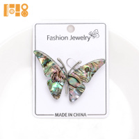 Nouvelle mode papillon broche Texture coquille d'ormeau naturel personnalisé eau diamant manteau vêtements broche fête de mariage