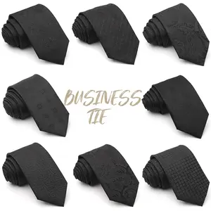 Shengzhou Tie Manufacturer Microfiber Ties OEM/ODM Custom Tie Wholesale 100% Polyester Necktie For Man Black