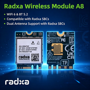โมดูลไร้สาย HT Hot Radxa A8 WiFi 6/BT 5.2 เสาอากาศคู่ รองรับอินเทอร์เฟซ M.2 E Key ชิปเซ็ต Realtek RTL8852BE M.2 WiFi-PCle BT-USB - Product Image 5
