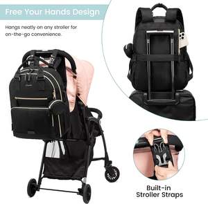 Muestra Gratuita, Bolsa de Pañales de Viaje para Mamá, de Gran Capacidad, con Abertura Amplia, de Cuero Vegano PU, Mochila Maternal - Product Image 2