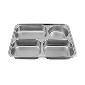 3/4/5-Pack Mini Mess Trays Great Lunches Kids Stainless Steel Divided Plates Compartiment Food Pan Trays for Dinner - Product Image 1